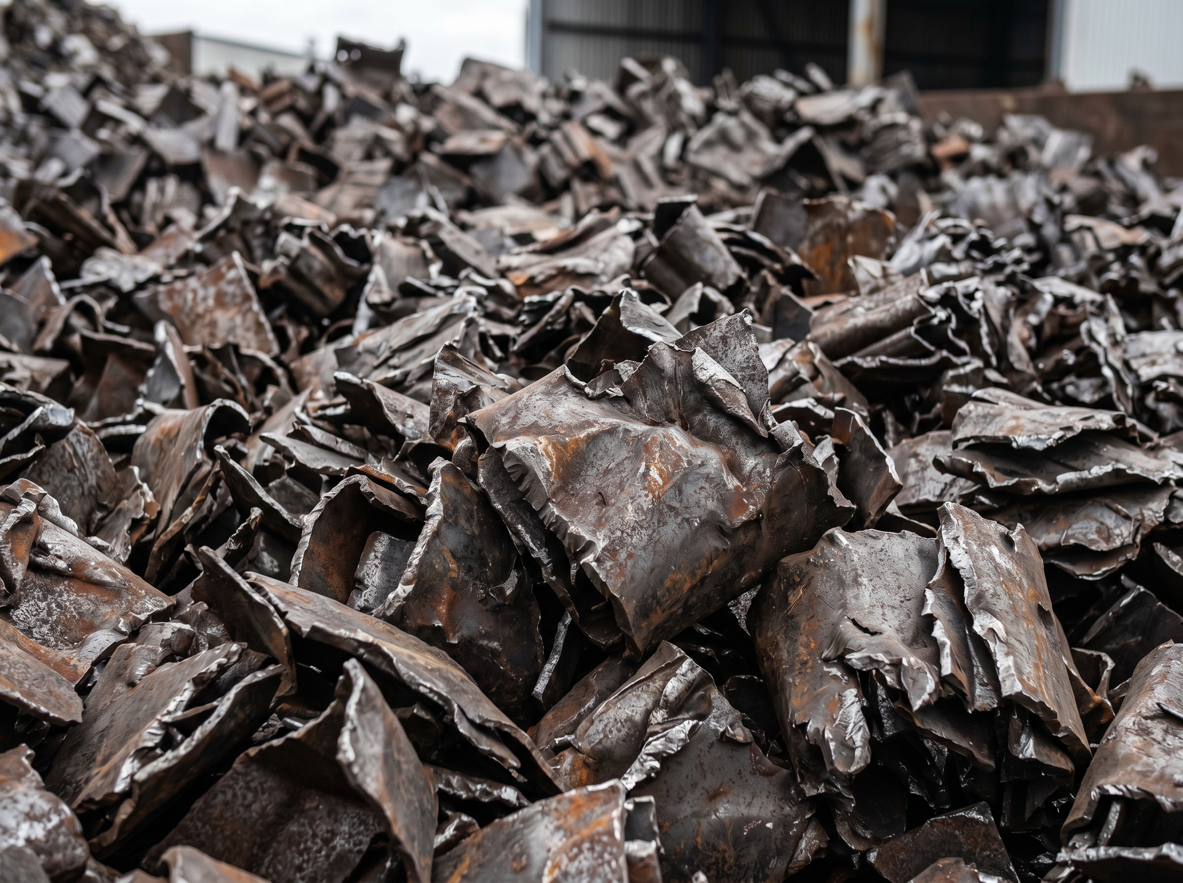 Shredded steel scrap uniform pieces